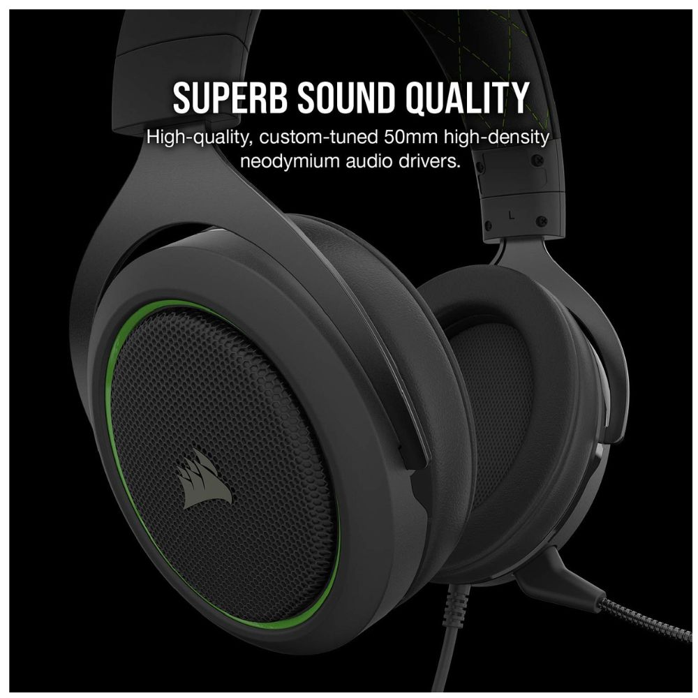 Corsair HS50 Pro Stereo Green Gaming Headset at best price