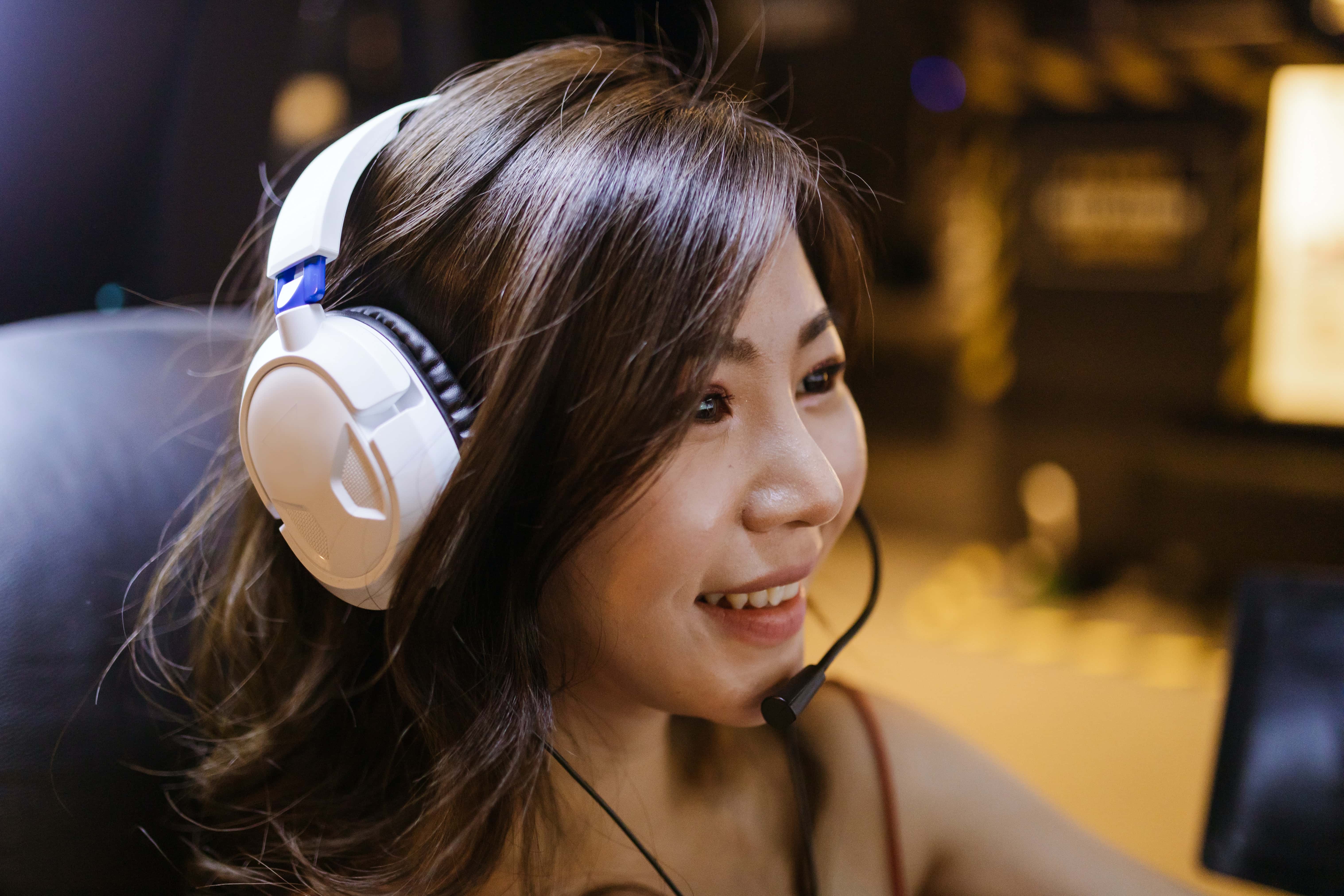 Girl Wearing Headphones