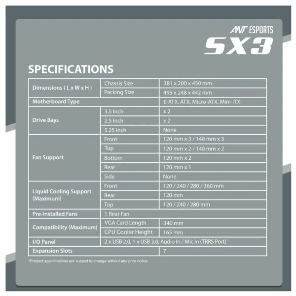 ANT ESPORTS SX3 BLACK 3