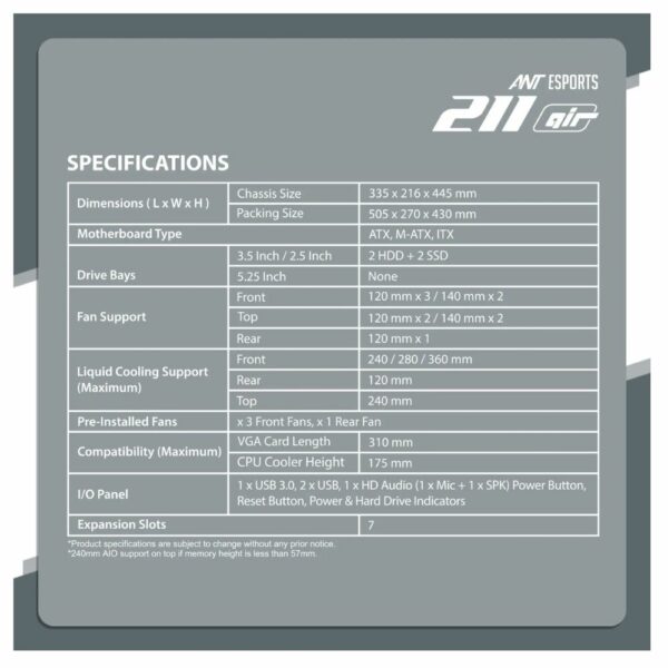 ANT ESPORTS 211 AIR BLACK 3